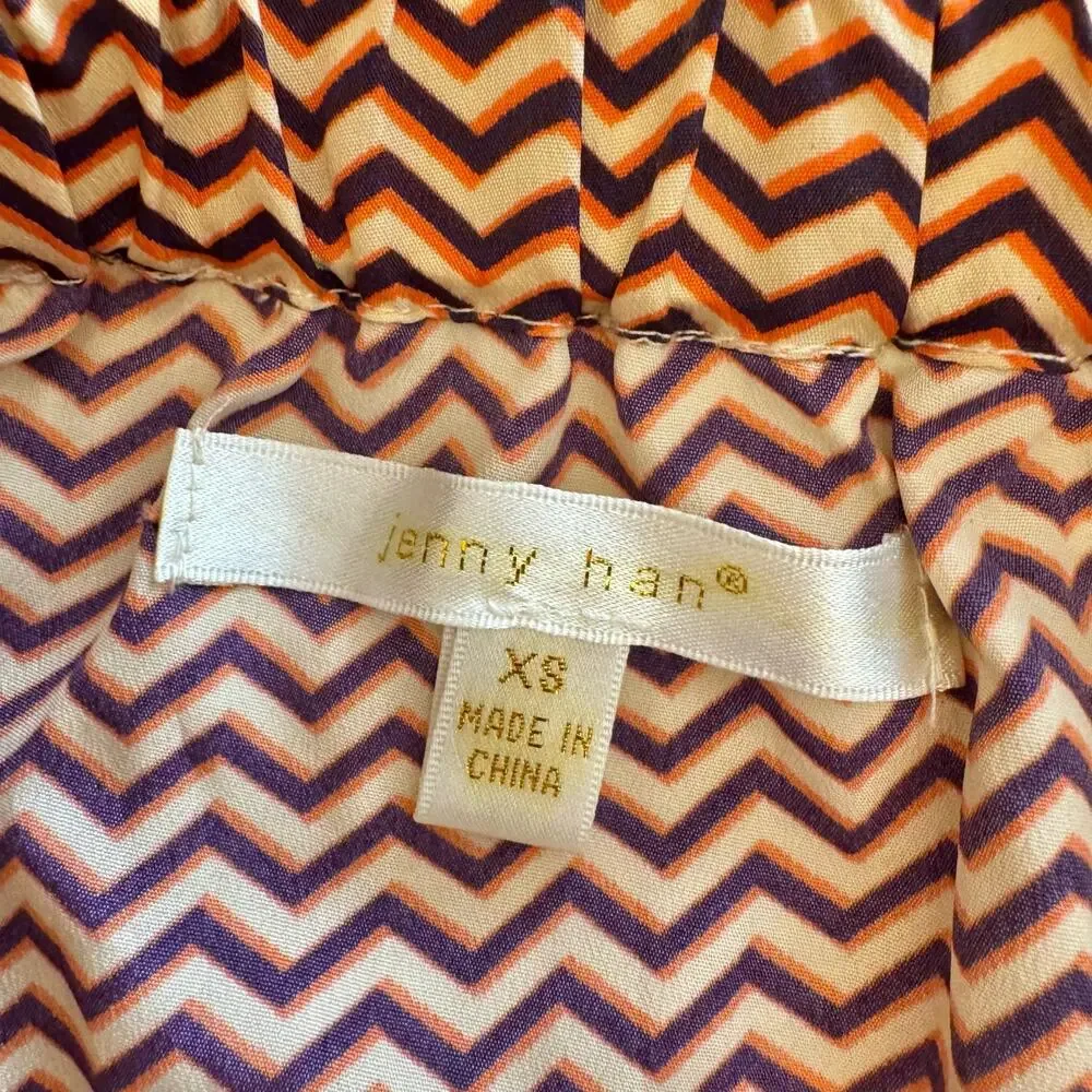 Jenny Han Zig Zag Printed Strapless Romper XS